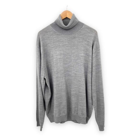 Linea Uomo sweater men's XXL wool blend rib knit turtleneck - Picture 1 of 7